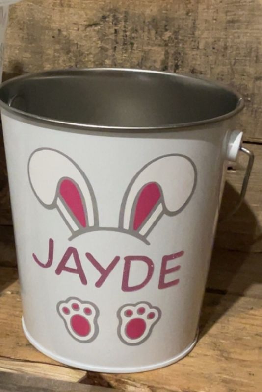 Personalised White Easter Bucket
