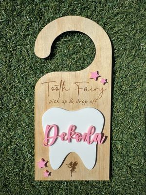 Pink Tooth Fairy Door Hanger