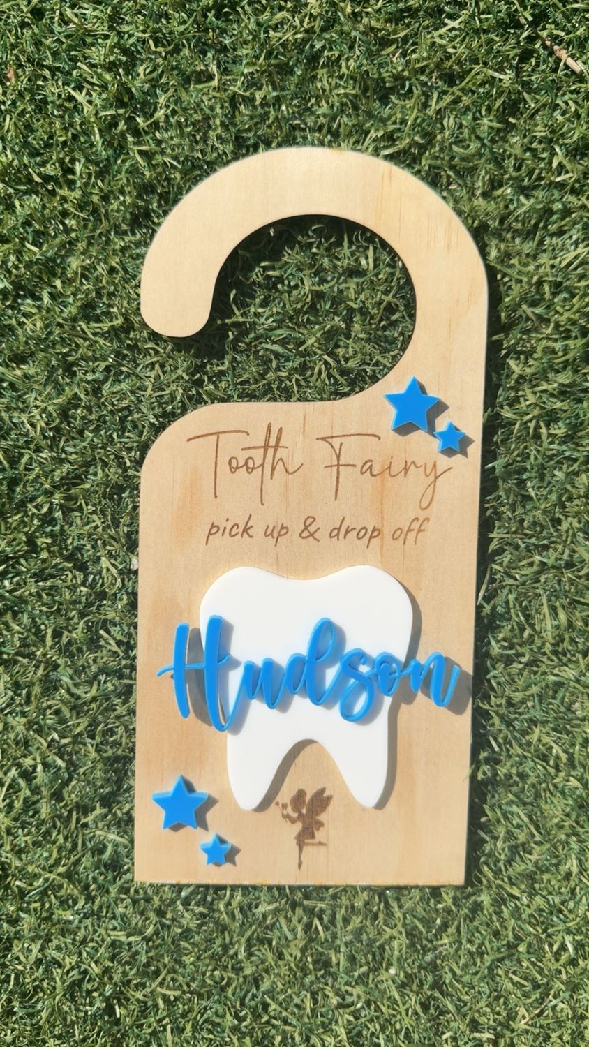 Blue Tooth Fairy Door Hanger