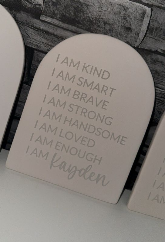 Handsome Ceramic Affirmation Plaque