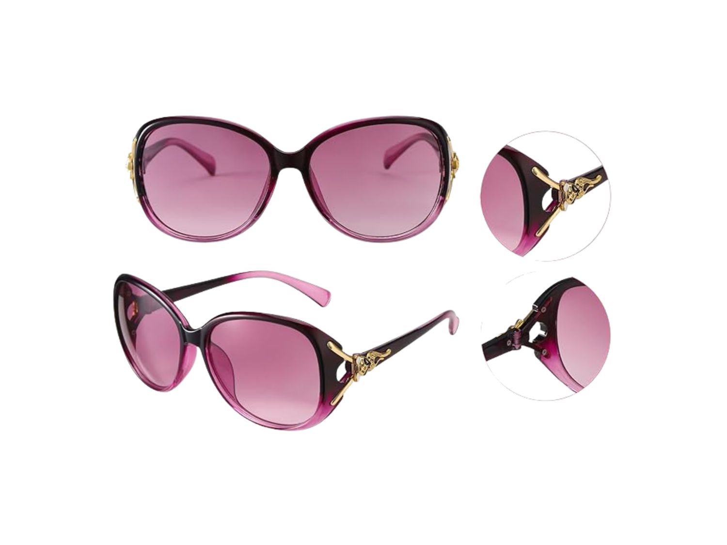 Trendy Glamorous - Pair of Oversized Sunglasses for Women Large Frame