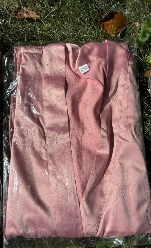 Dusty Rose Lace Trim Robe