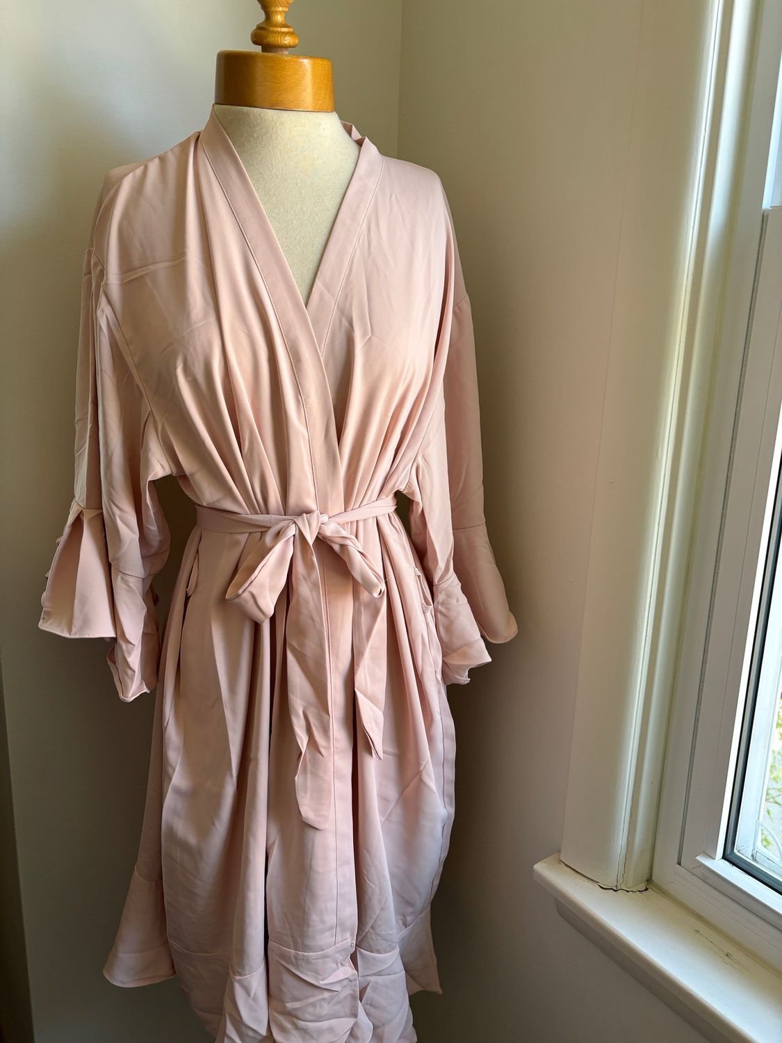 Tan Ruffle Robe