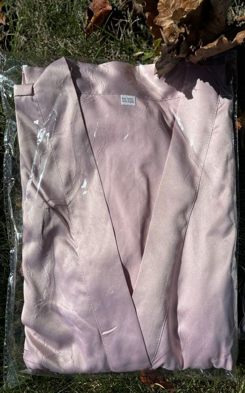 Mauve Lace Trim Robe