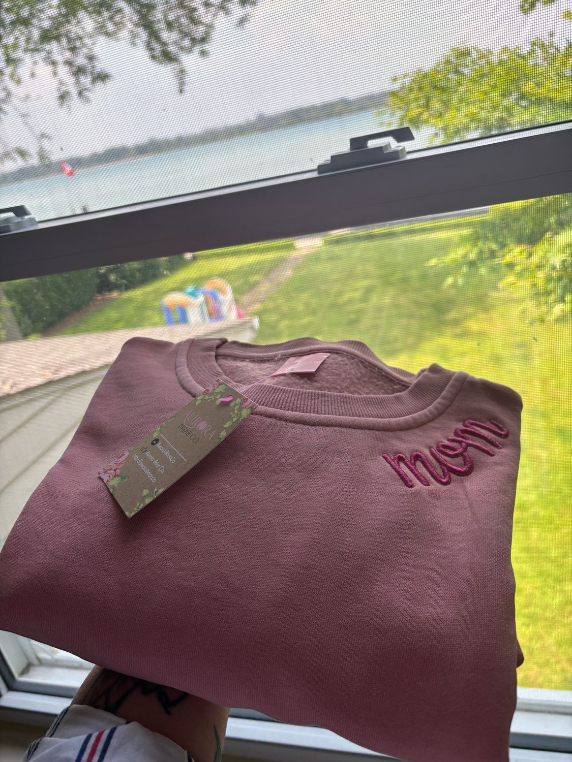 Dusty Pink Mom Crew - Size Large