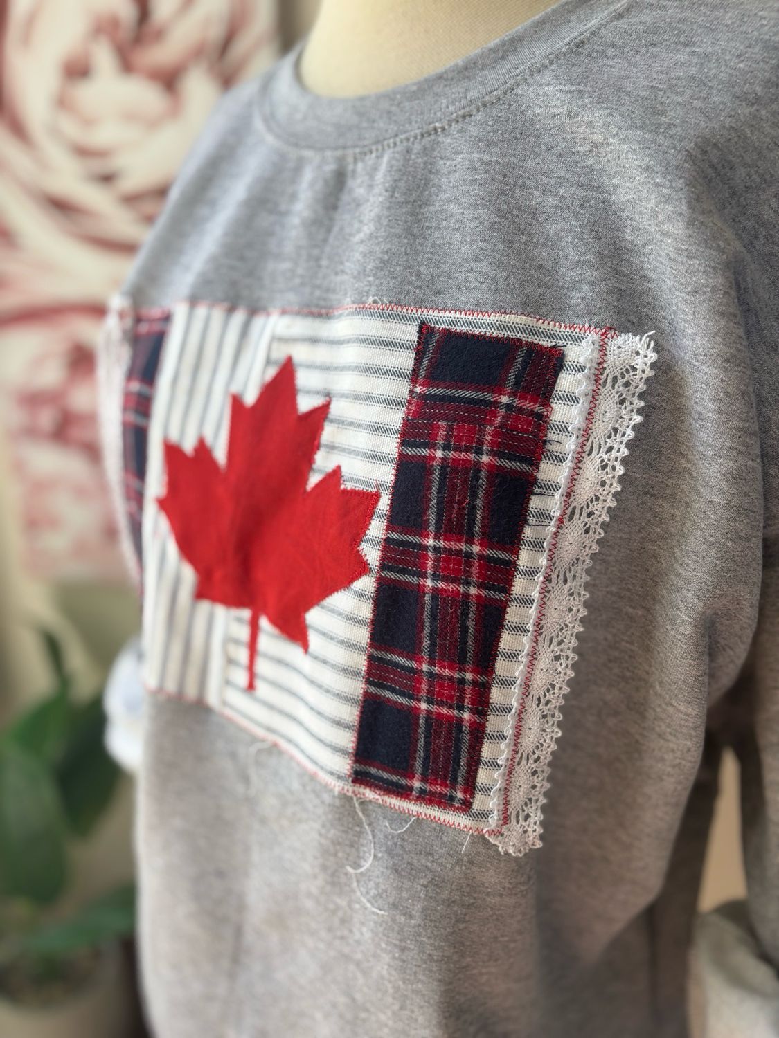 Grey Patchwork Full Flag Crew
