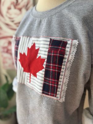 Grey Patchwork Full Flag Crew