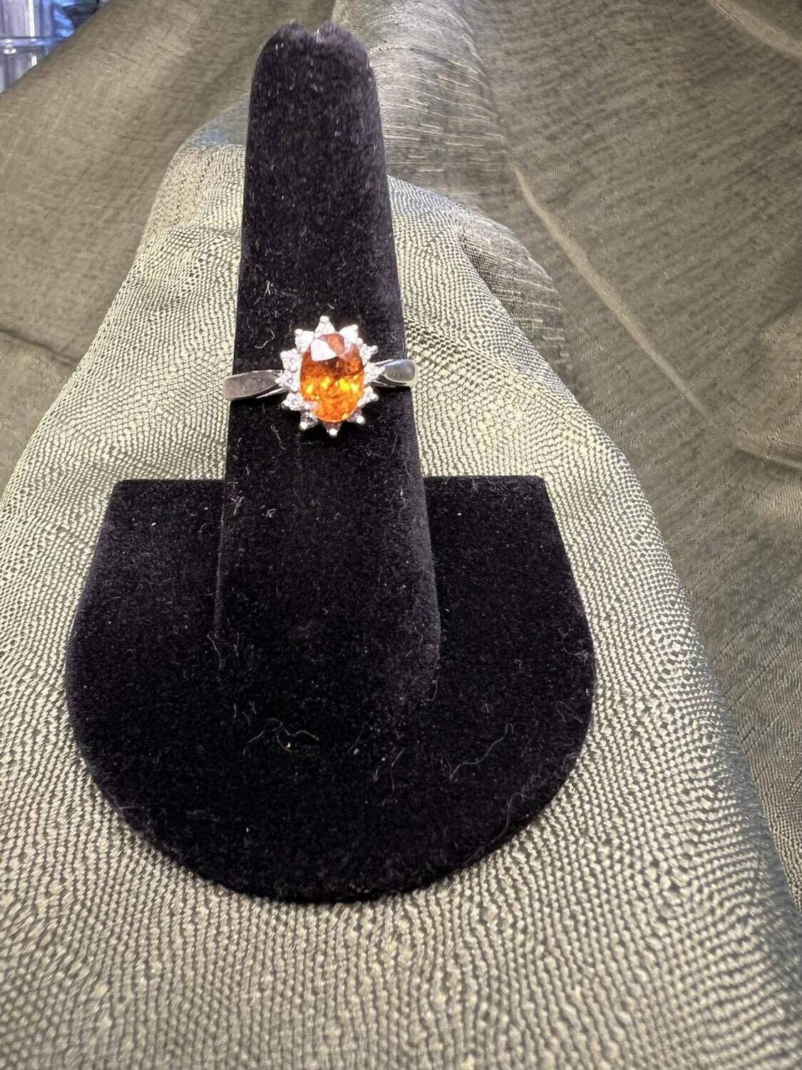 1.25ct Orange Spessarite Garnet ring