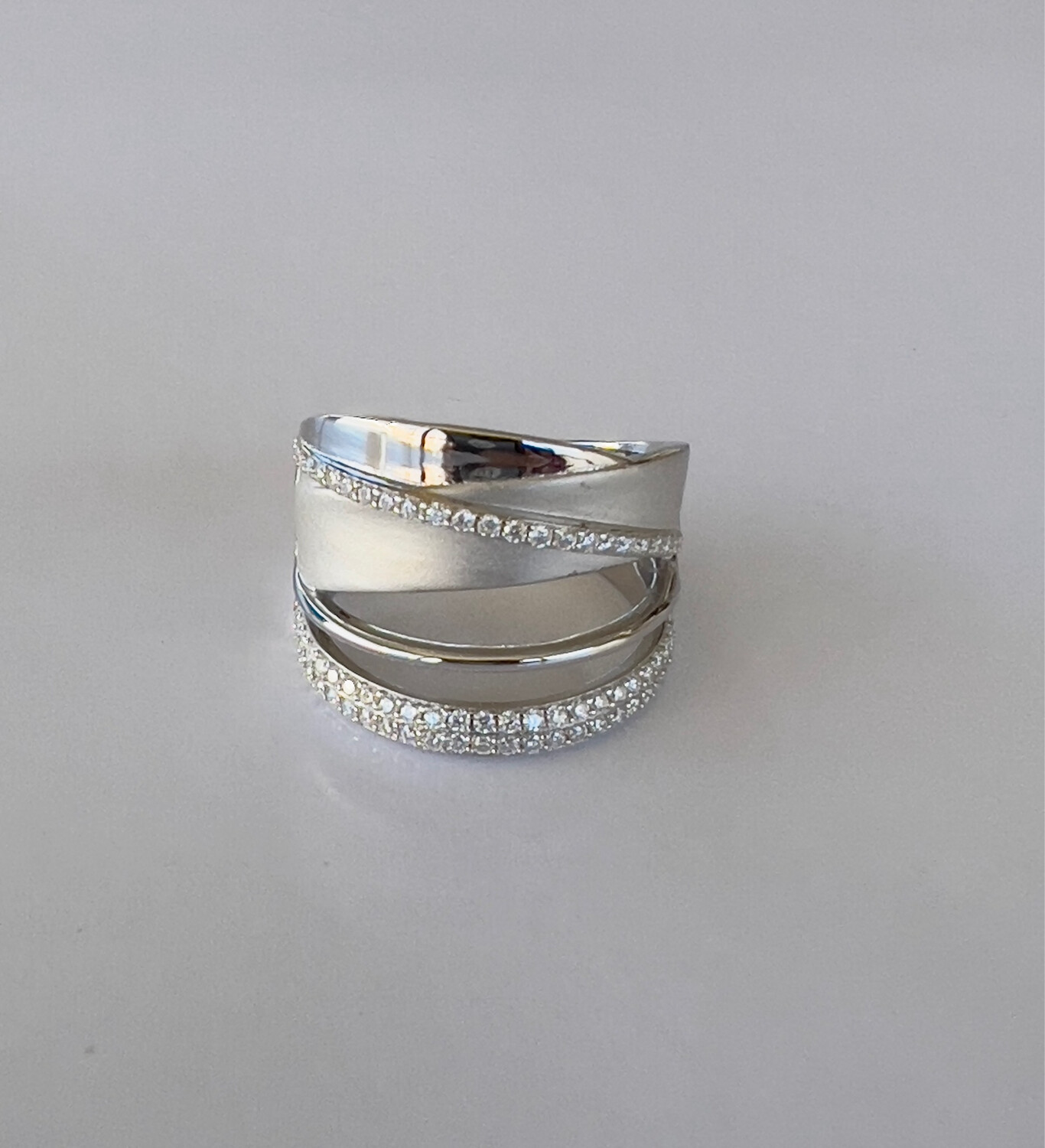 moissanite and sterling silver right hand Ring size 9.75