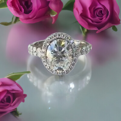 3ct moissanite center stone ring 10K