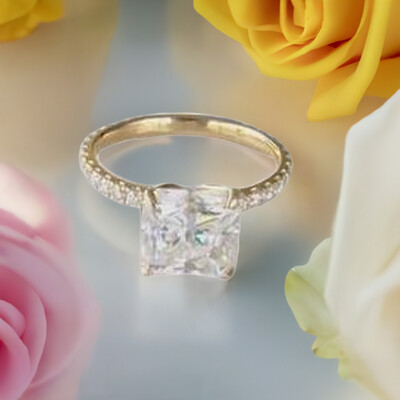 3.47ct Moissanite Radiant Cut Ring