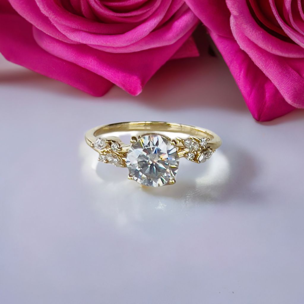 1.43ct moissanite 10K yellow gold ring