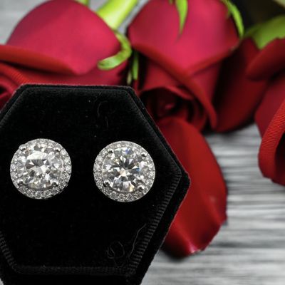 4+ carat moissanite earrings 925 sterling silver