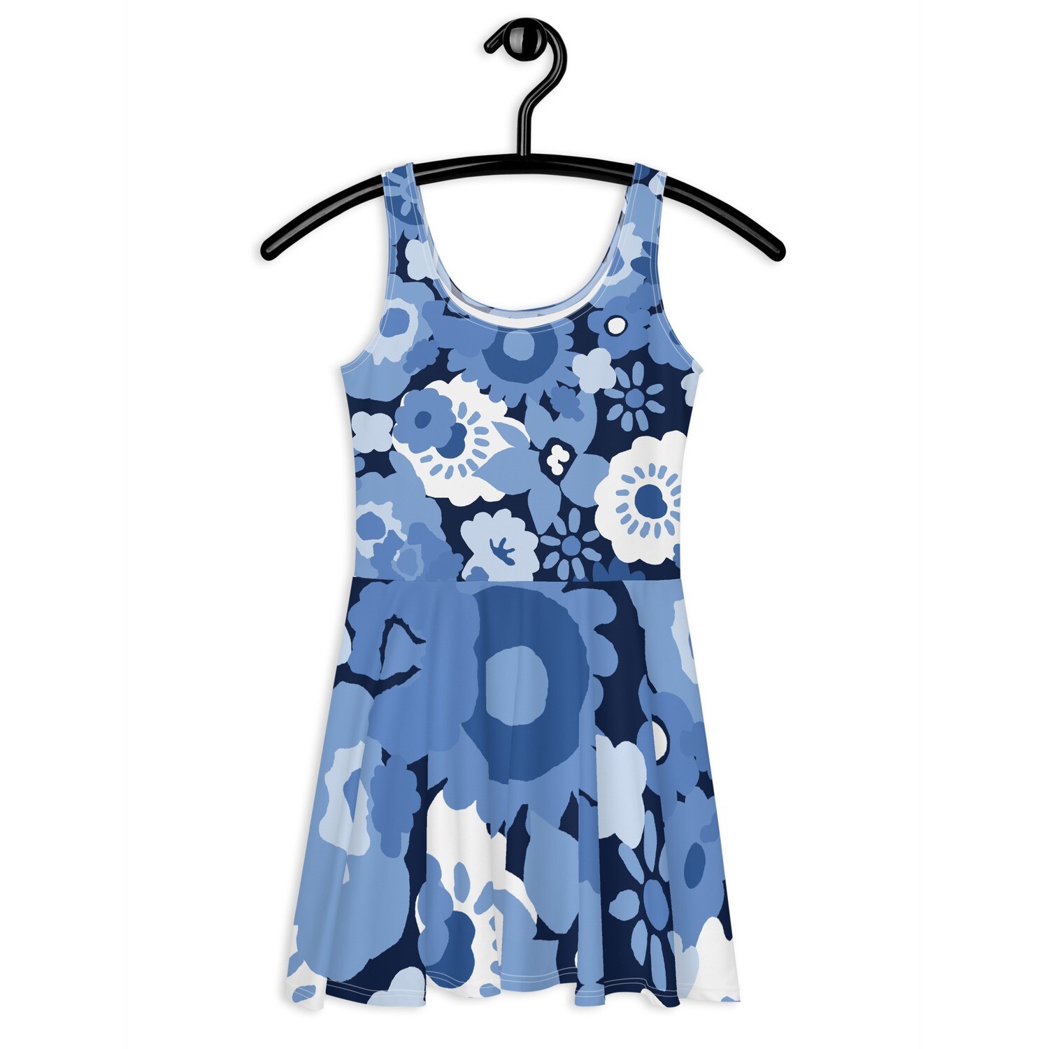 Ocean Bloom Sleeveless Skater Dress