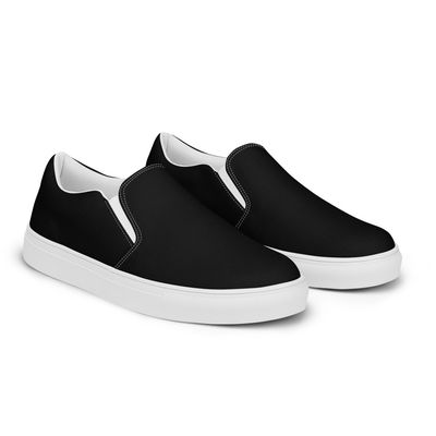 Men&#39;s Black Slip-on Canvas Shoes