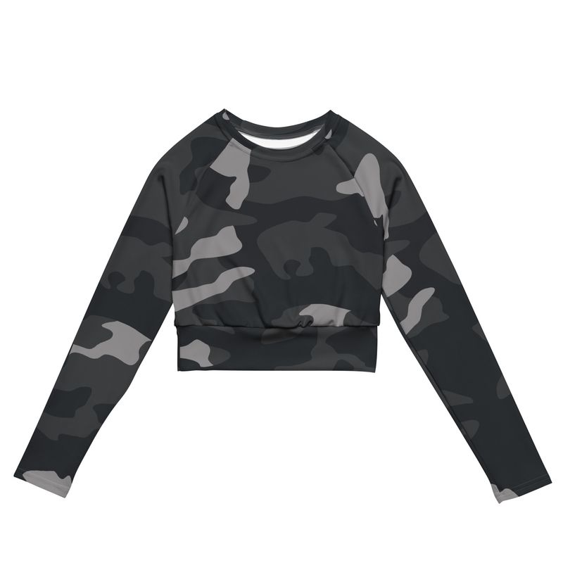 Camo Long Sleeve Crop Top