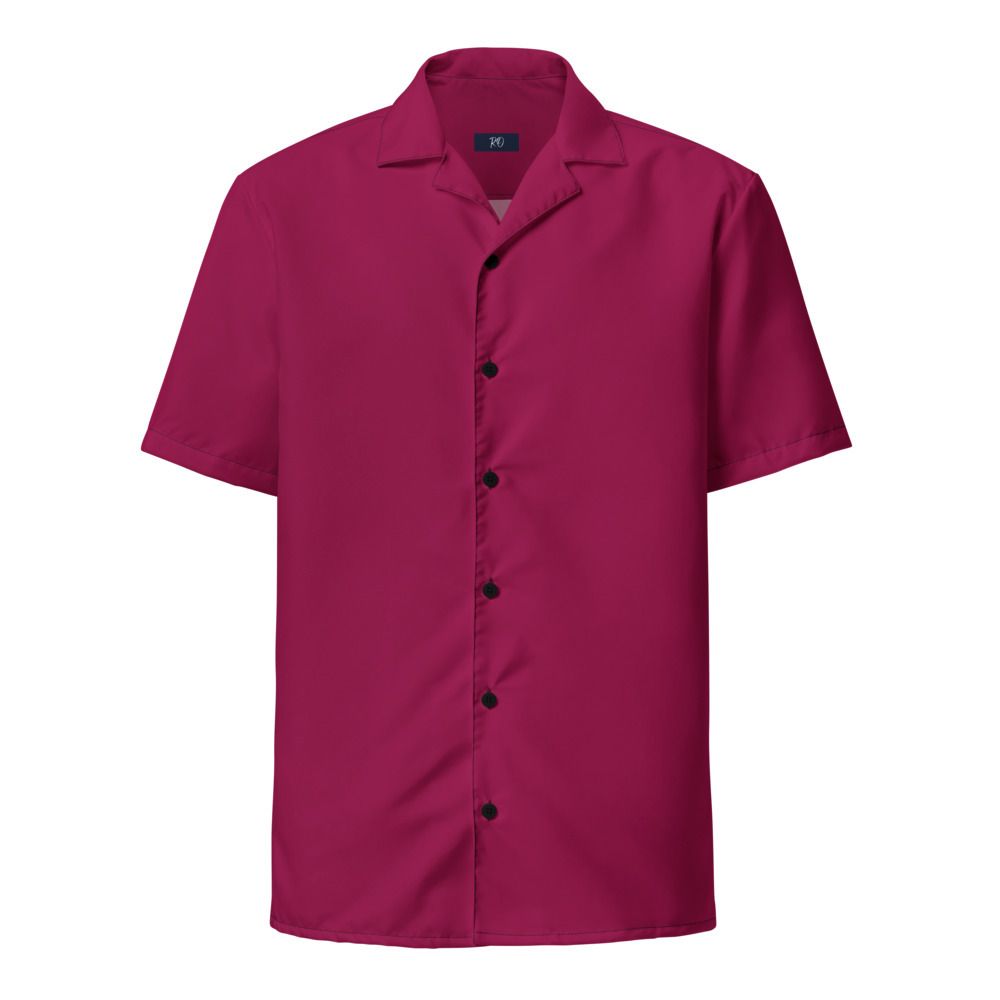 Burgundy Unisex Button Shirt