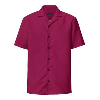 Burgundy Unisex Button Shirt