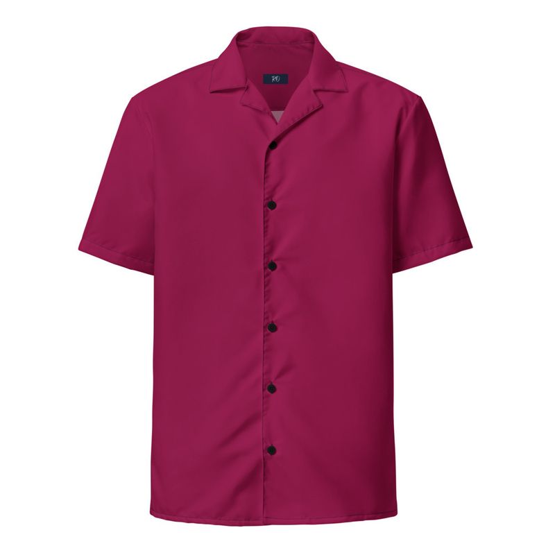 Burgundy Unisex Button Shirt