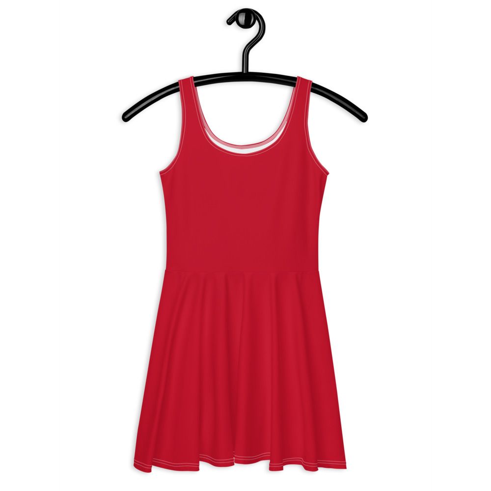 Red Sleeveless Skater Dress