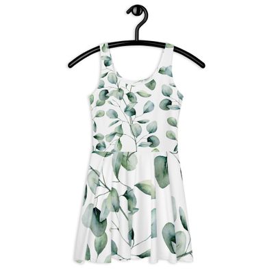 Leafy Sleeveless Skater Dress