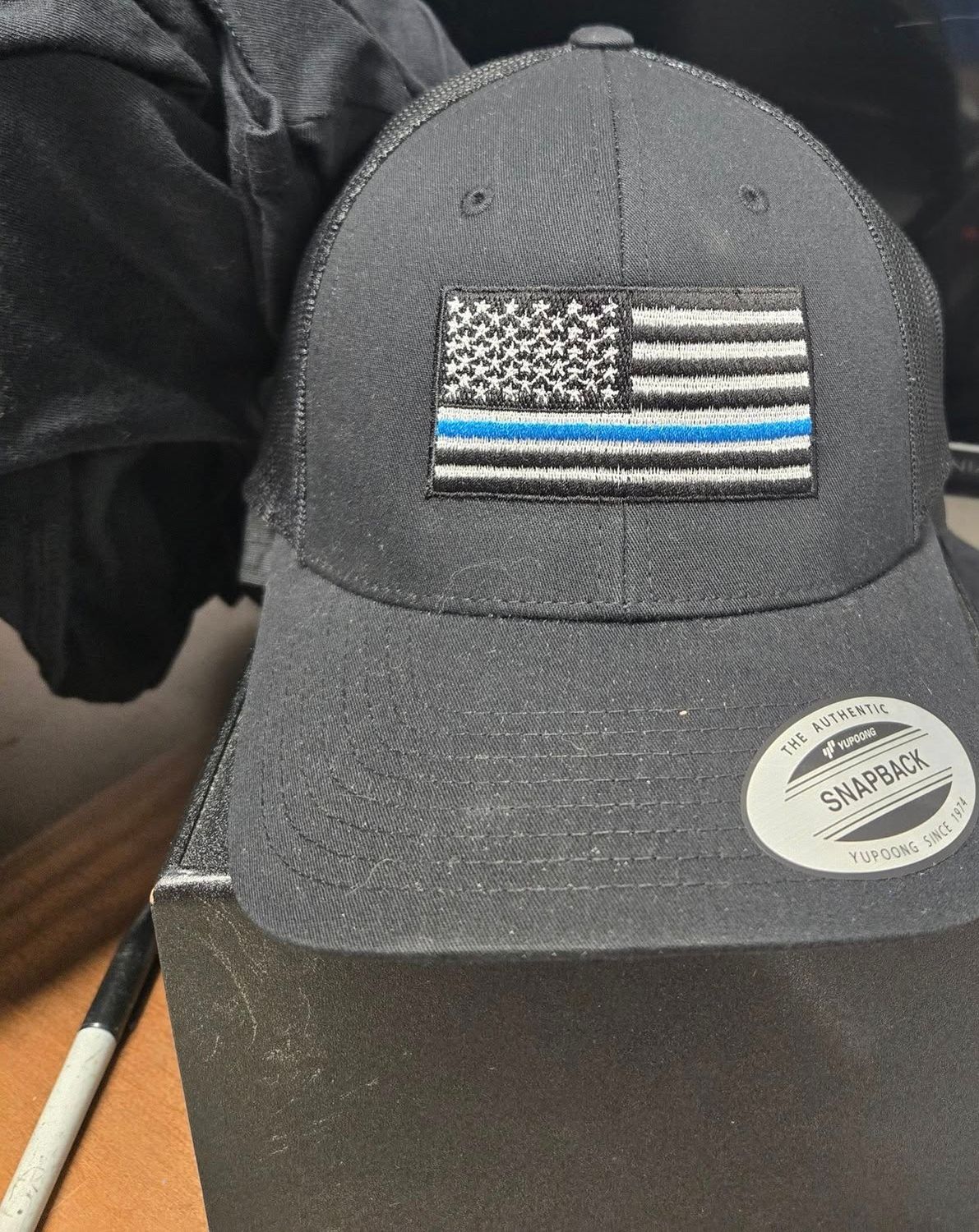 Thin blue line embroidered hat