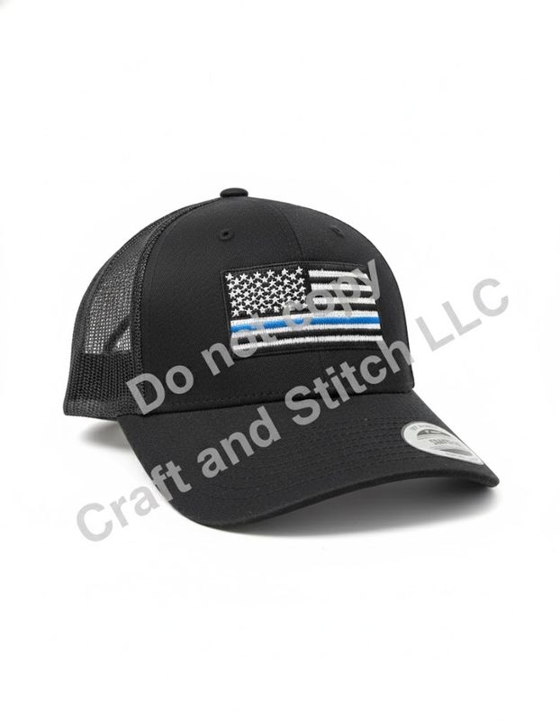 Thin Blue Line Embroidered Hat