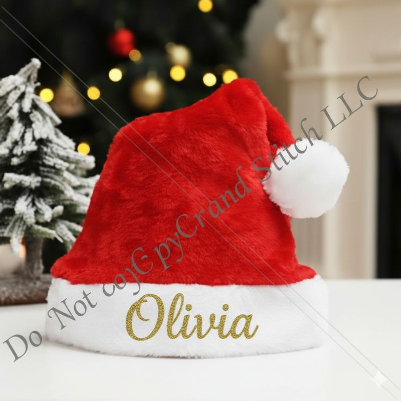 Personalized Embroidered Santa Hat
