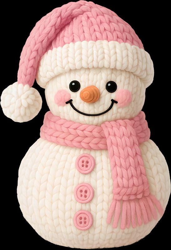 3D Faux Crochet Snowman