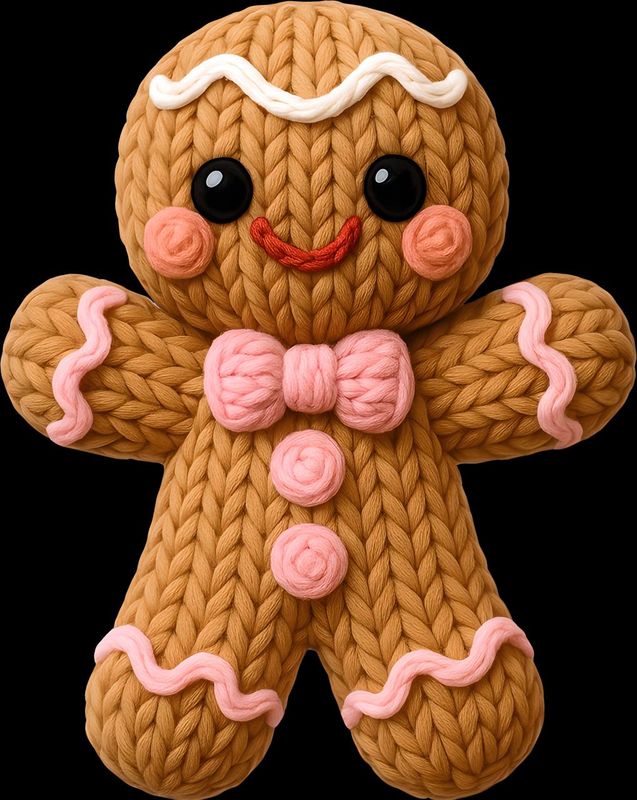 3D Faux Crochet Gingerbread