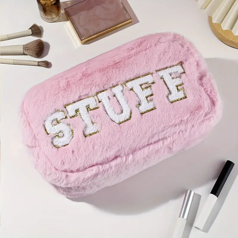 Preppy Letter STUFF Bag- Pink