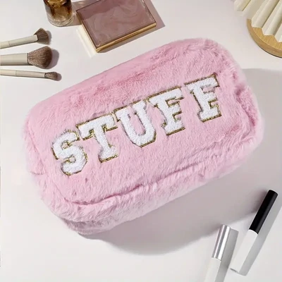 Preppy Letter STUFF Bag- Pink