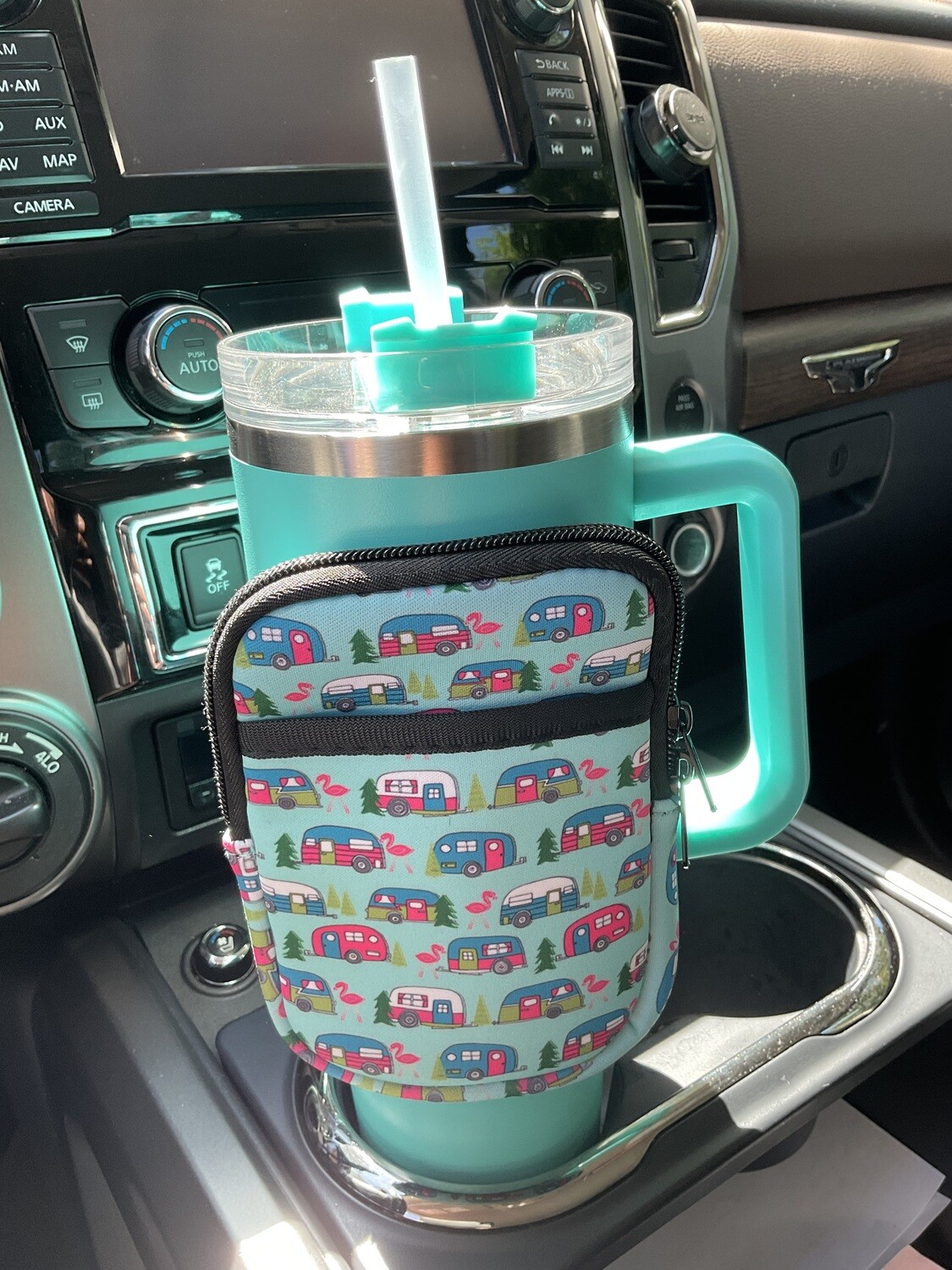 Camper Print Tumbler Pouch- *pouch only