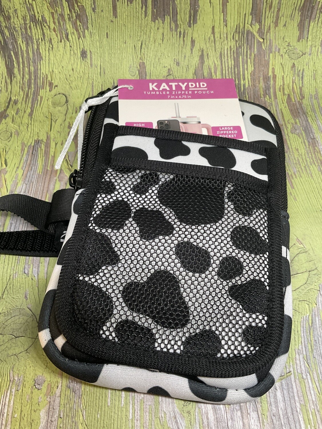 KATYdid Cow Print Tumbler Zipper Pouch
