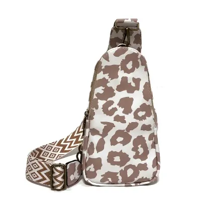 Cheetah Print Nude Sling Crossbody Bag