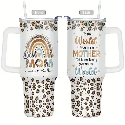 Best Mom Leopard 40 oz Tumbler