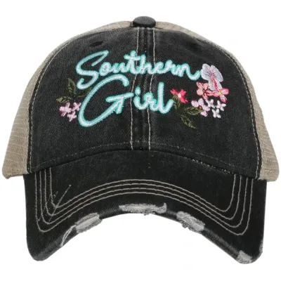 Katydid Southern Girl with Flowers Trucker Hat