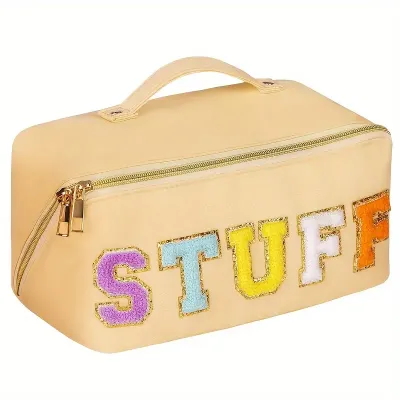 Large Capacity Travel Cosmetic Bag- Beige