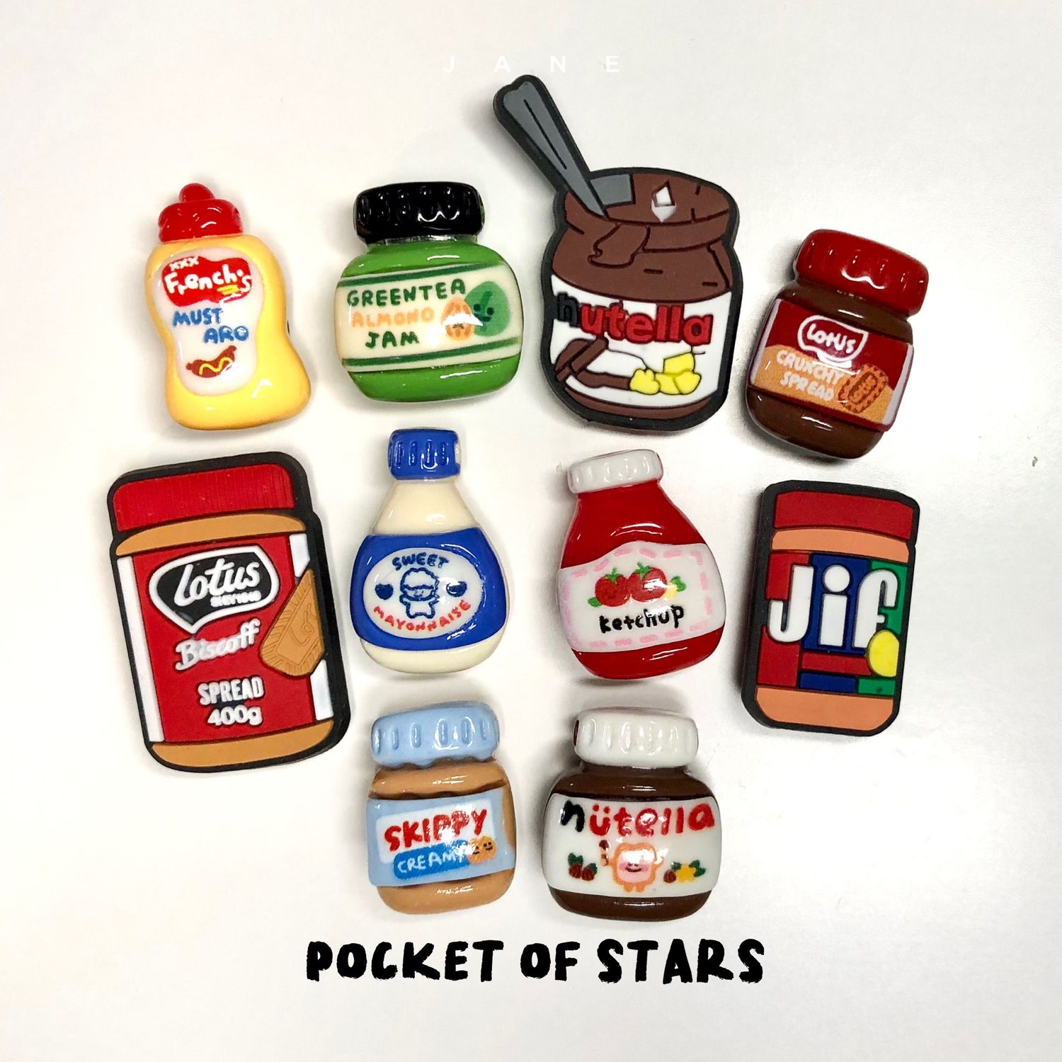 Nutella Mustard Jam Lotus Jif Lotus Ketchup Charms for Crocs