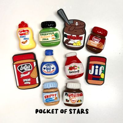 Nutella Mustard Jam Lotus Jif Lotus Ketchup Charms for Crocs
