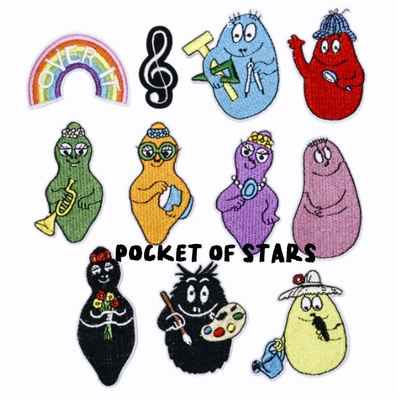 Barbapapa Characters Patches (Barbabeau Barbabravo Barbamama Barbazoo Barbalala Barbabelle)