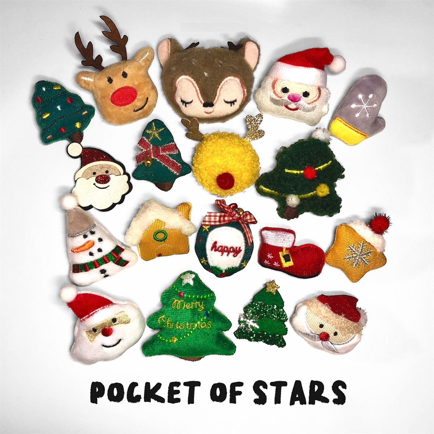 Stuffed Christmas Pin-Christmas Tree/Snowman/ Santa Claus/Elk