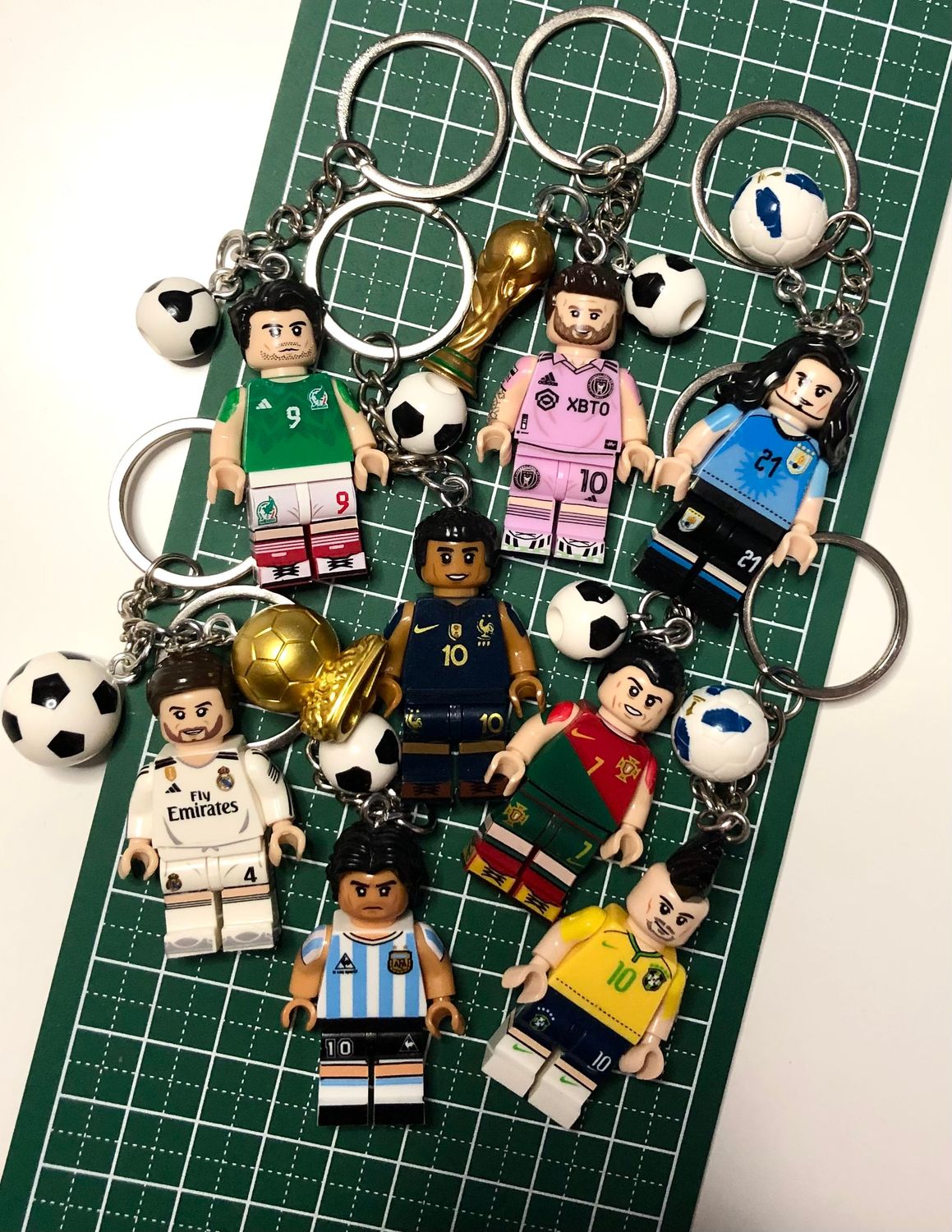 Soccer Players Minifigure Keychain