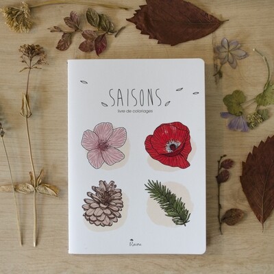 Saisons, cahier de coloriage