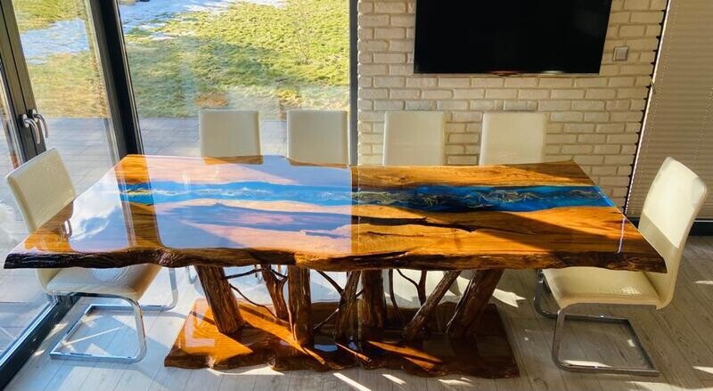 Designer customer made table „Lethe” 250x100cm