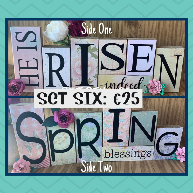 Spring/Easter Wood Blocks Set Six