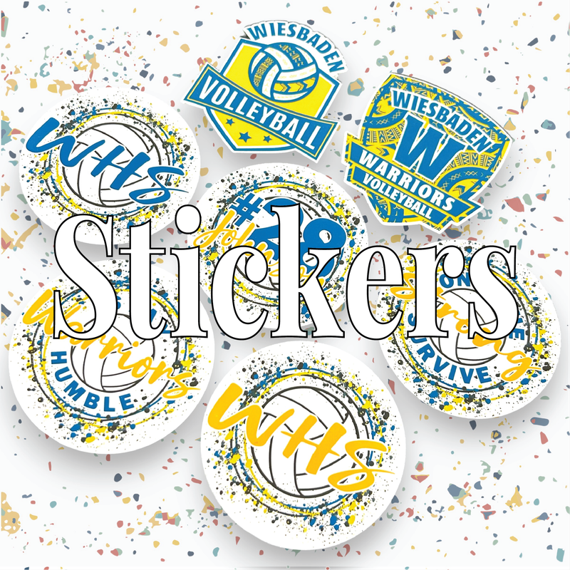 WHS Volleyball Spirit Wear: Waterproof Stickers