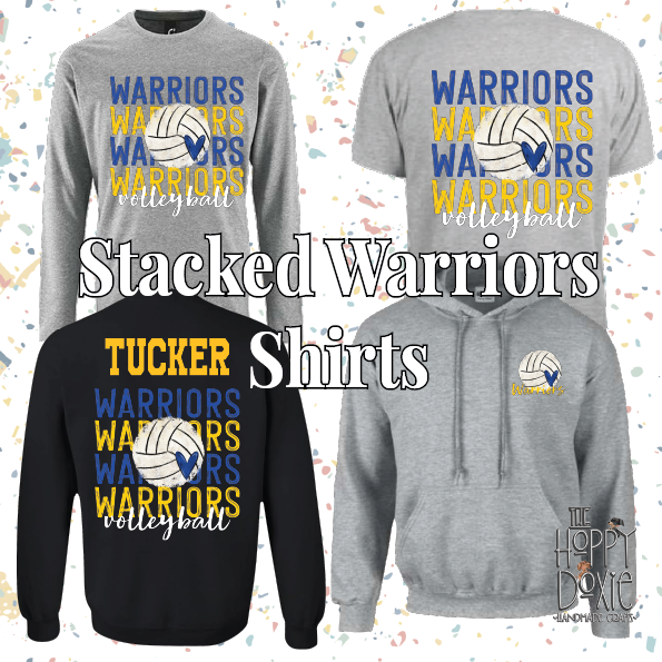 WHS Volleyball Spirit Wear: Stacked Warriors Shirts