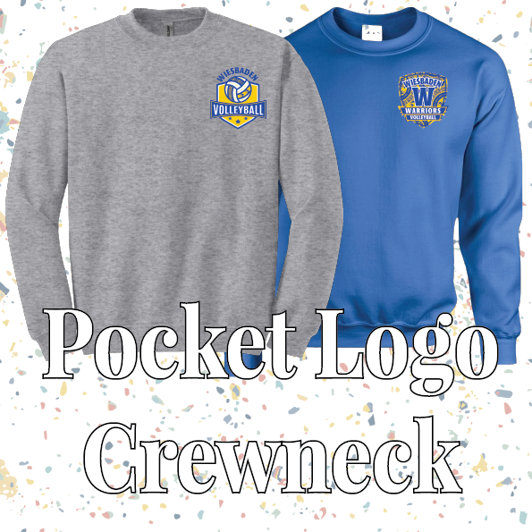 WHS Volleyball Spirit Wear: Pocket Logo Crew Neck Sweatshirt
