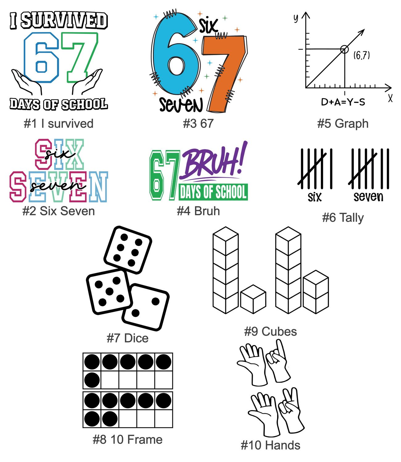 67th Day of School Shirts